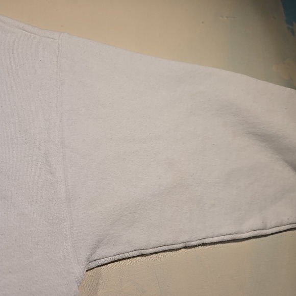 Vtg Fruit Of The Loom XL Sweatshirt White Crewneck Blank USA Made Stains Wear 90 - Picture 10 of 12